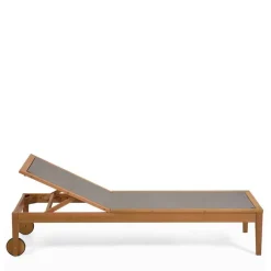 Gartenliege auf Rollen aus Eukalyptusholz - Promo^Wohnen