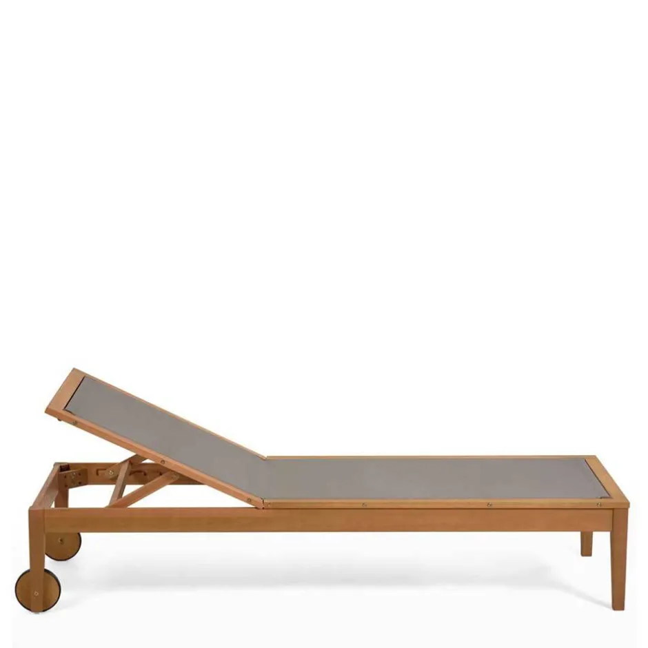Gartenliege auf Rollen aus Eukalyptusholz - Promo^Wohnen