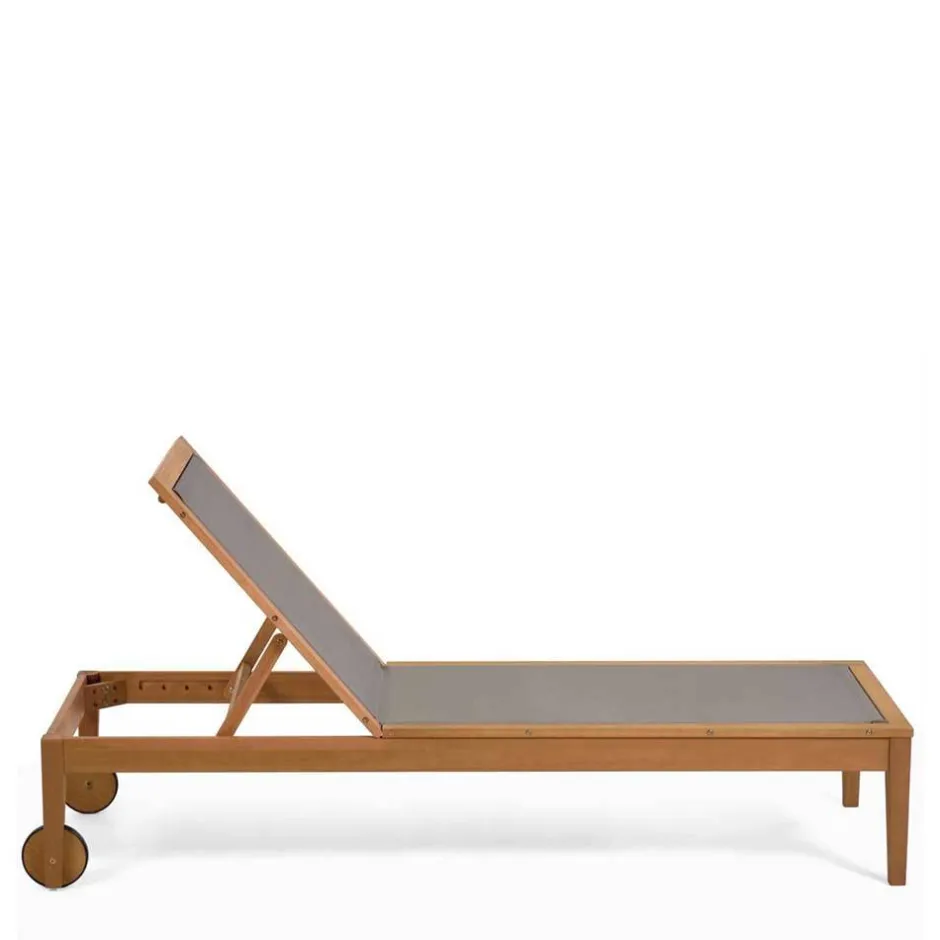 Gartenliege auf Rollen aus Eukalyptusholz - Promo^Wohnen