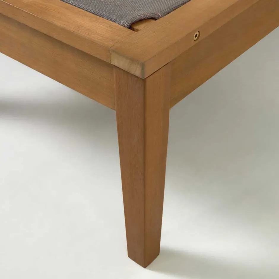 Gartenliege auf Rollen aus Eukalyptusholz - Promo^Wohnen