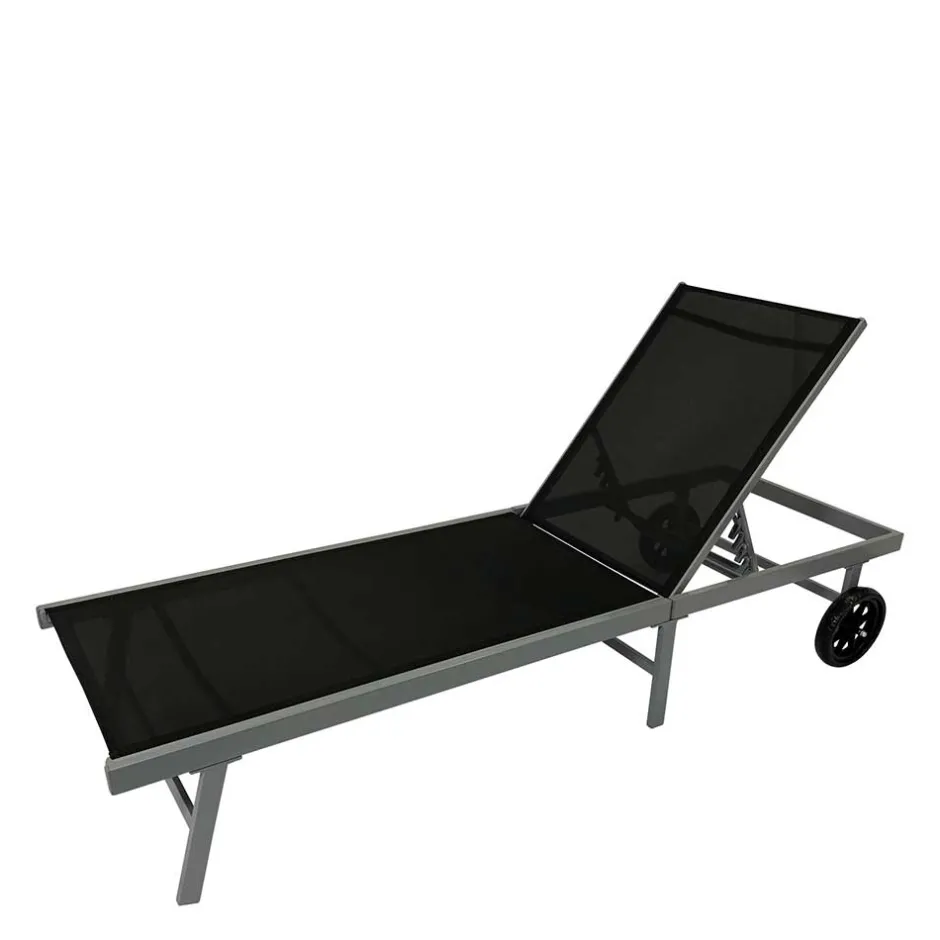Wohnen Gartenliege mit Rollen aus Aluminium - Pamlicos