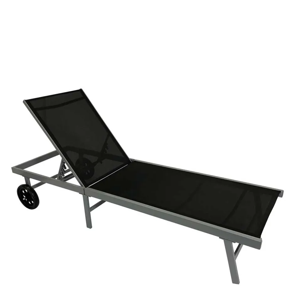 Wohnen Gartenliege mit Rollen aus Aluminium - Pamlicos