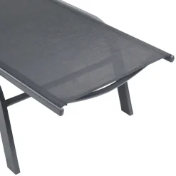 Wohnen Gartenliege mit Rollen in Schwarz - Asprecca