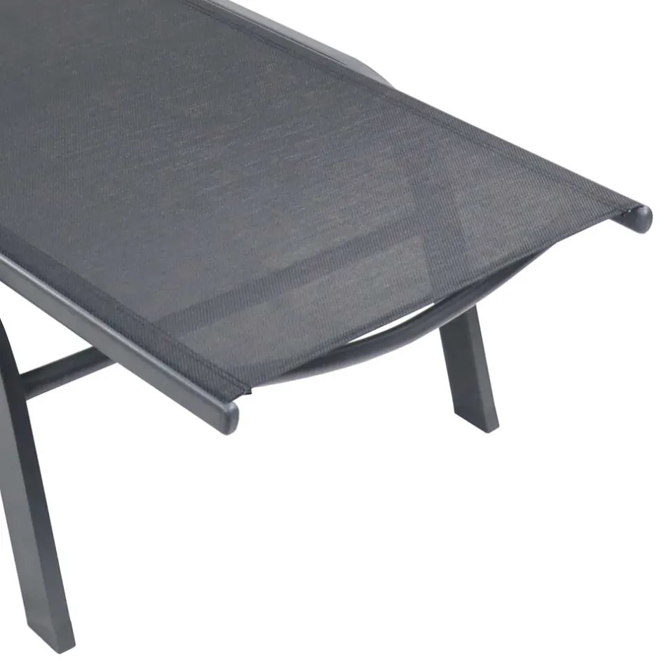 Wohnen Gartenliege mit Rollen in Schwarz - Asprecca