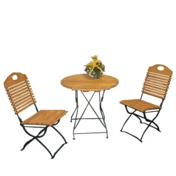 Wohnen Gartensitzgruppe Coundyro aus Robinie Massivholz Stahl (dreiteilig)