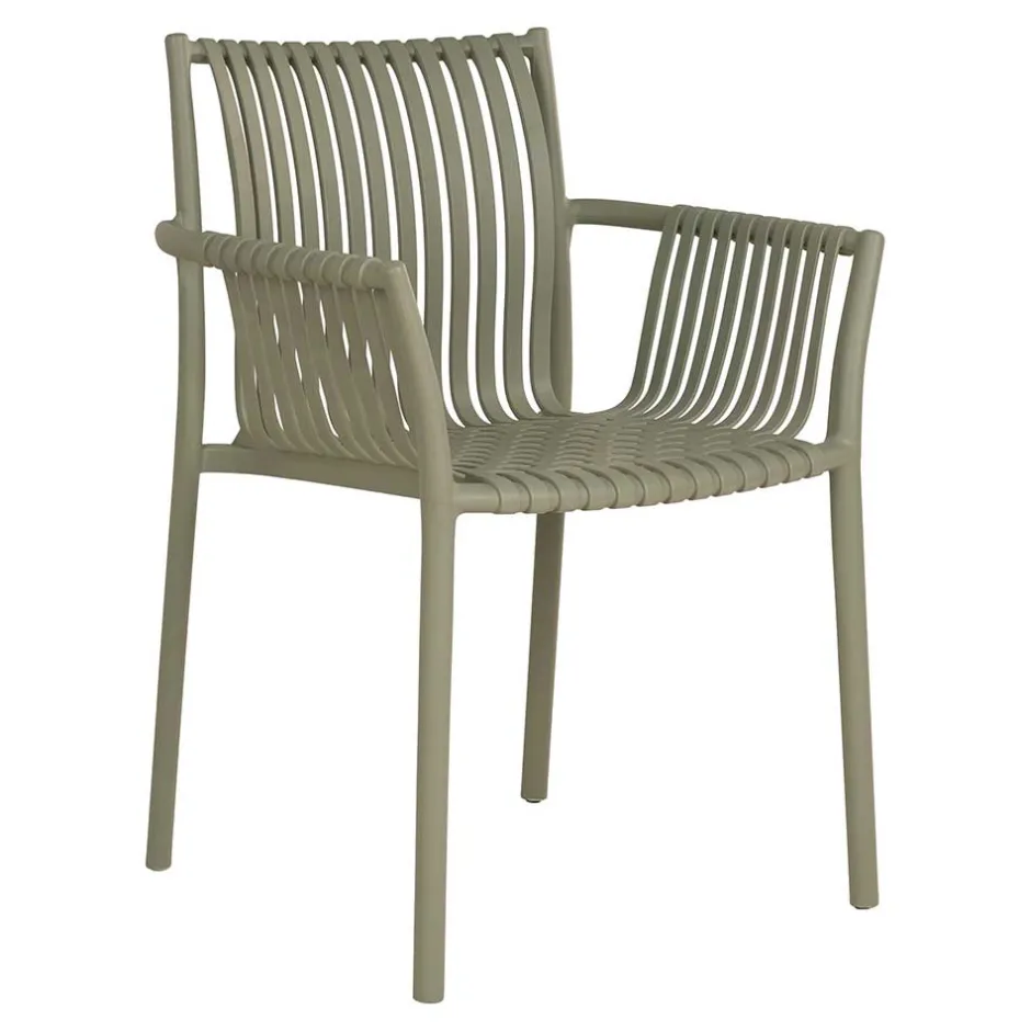 Gartenstühle aus Polypropylen in Graugrün - Ahin (4er Set)^Wohnen New