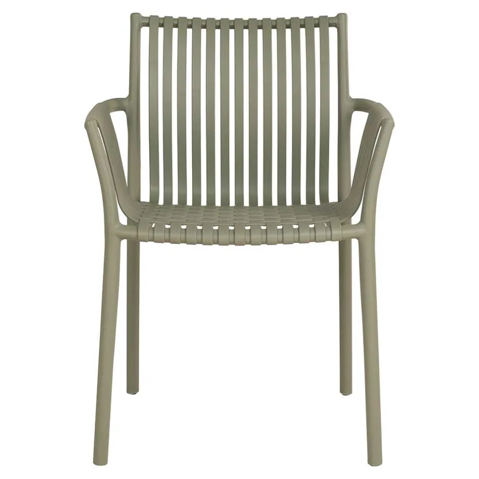 Gartenstühle aus Polypropylen in Graugrün - Ahin (4er Set)^Wohnen New