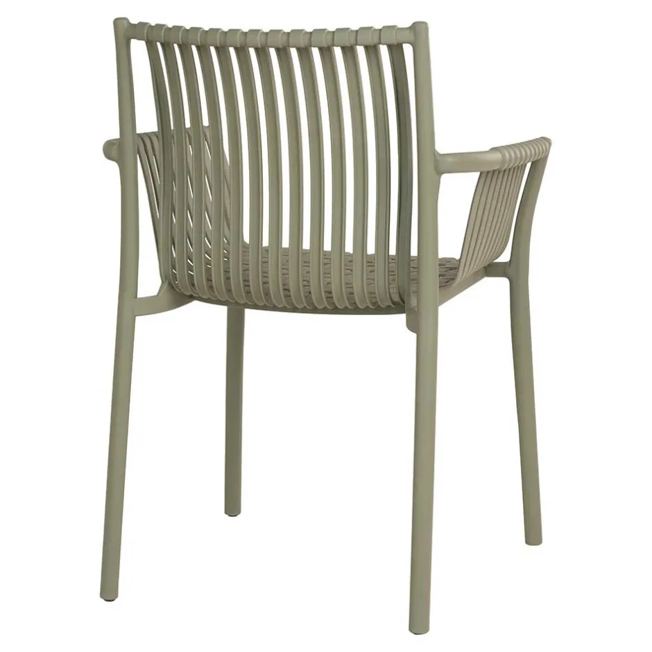 Gartenstühle aus Polypropylen in Graugrün - Ahin (4er Set)^Wohnen New