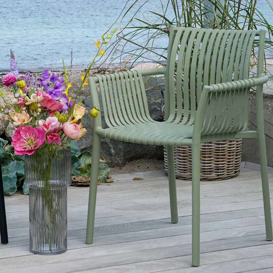 Gartenstühle aus Polypropylen in Graugrün - Ahin (4er Set)^Wohnen New