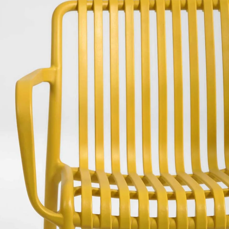 Gartenstühle in Gelb mit Armlehnen - Laspezia (4er Set)^Wohnen New