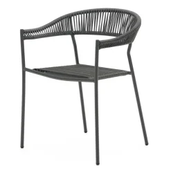 Wohnen Gartenstuhl aus Geflecht und Stahl - Lavinaia (4er Set)