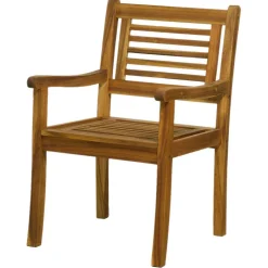 Gartenstuhl mit Armlehnen aus Akazie - Lecco^Wohnen