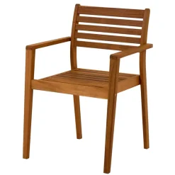 Wohnen Gartenstuhl mit Armlehnen aus Holz - Tefano (2er Set)