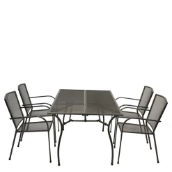 Gartentisch & 4 Armlehnstühle - Grover (fünfteilig)^Wohnen Discount