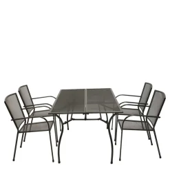 Gartentisch & 4 Armlehnstühle - Grover (fünfteilig)^Wohnen Discount