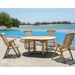 Gartentisch & Klappsessel aus Holz - Klahuma (fünfteilig)^Wohnen Clearance