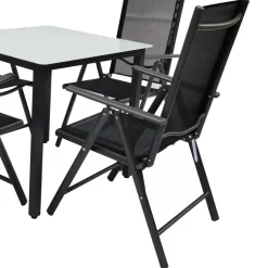 Wohnen Gartentisch & vier Hochlehner Set - Barreras (fünfteilig)