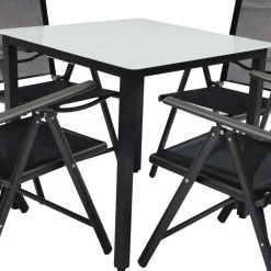 Wohnen Gartentisch & vier Hochlehner Set - Barreras (fünfteilig)