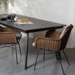 Wohnen Gartentisch aus Kunststoff in Holzoptik - Lourette