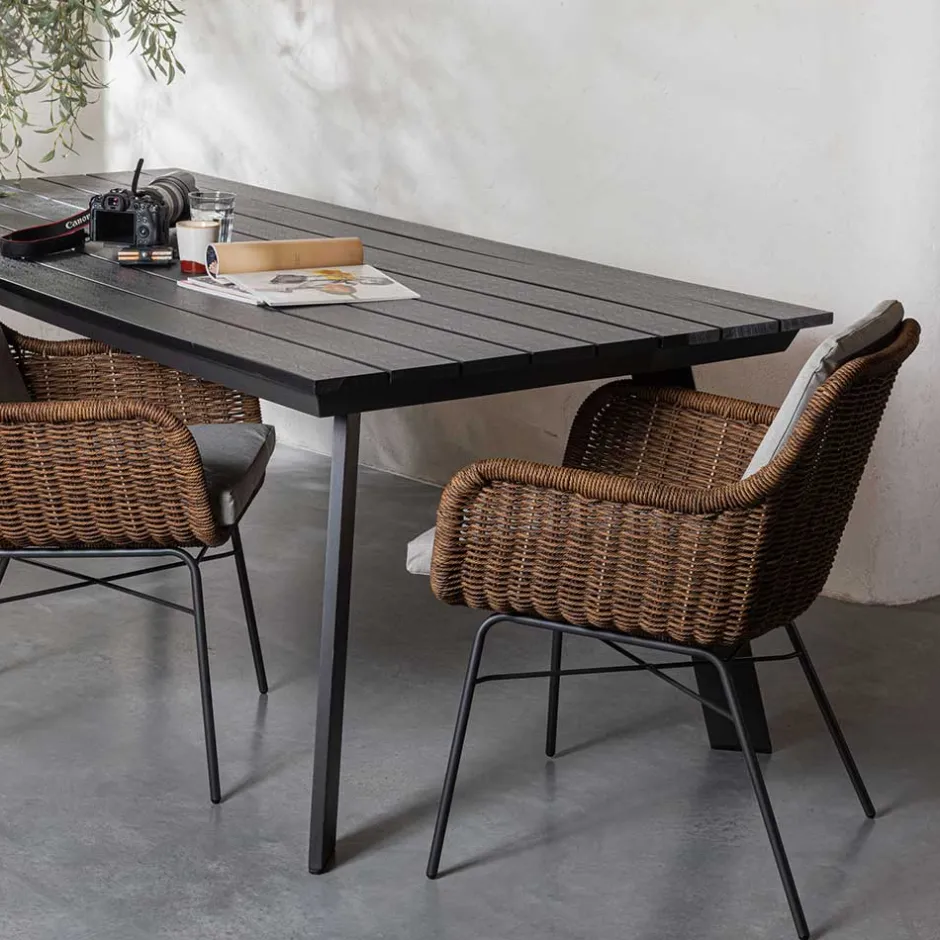 Wohnen Gartentisch aus Kunststoff in Holzoptik - Lourette