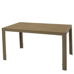 Wohnen Gartentisch aus Kunststoff Holzoptik Braun - Ruberta