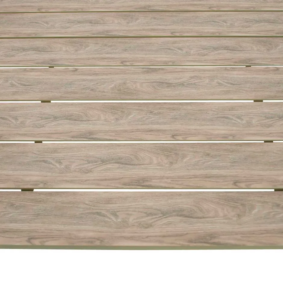 Wohnen Gartentisch aus Kunststoff Holzoptik Braun - Ruberta