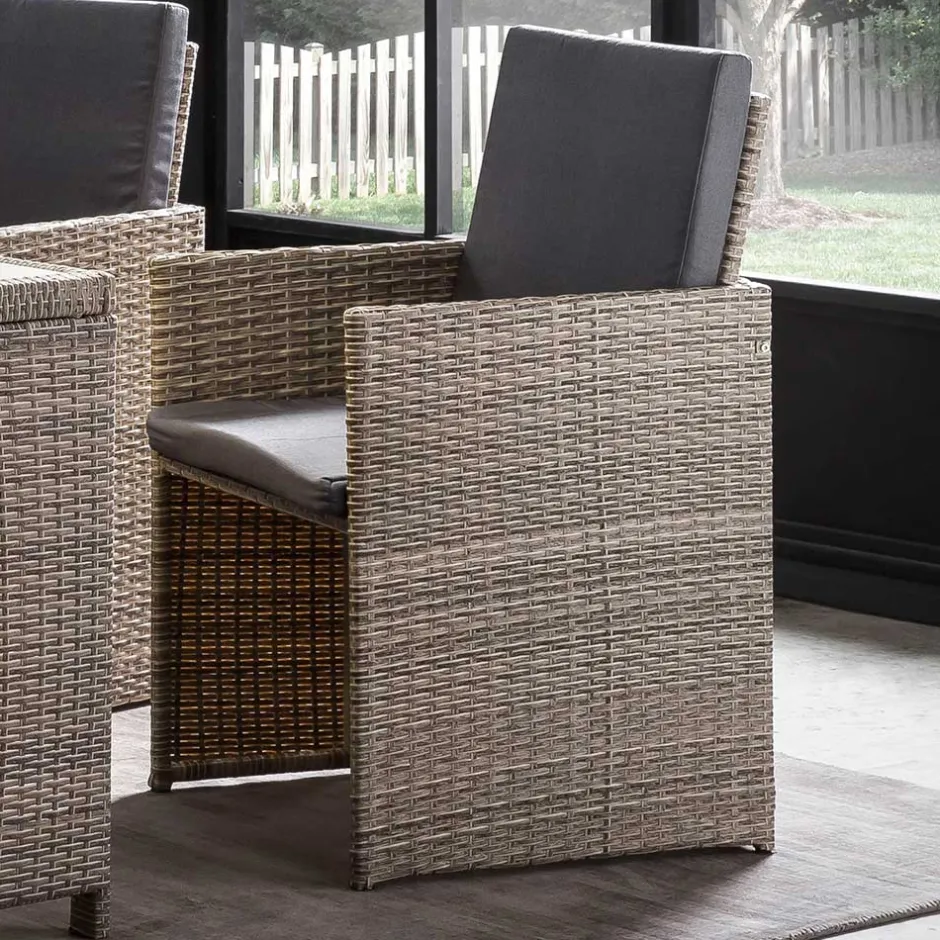 Wohnen Gartentisch Gruppe aus Polyrattan - Hongkong (fünfteilig)