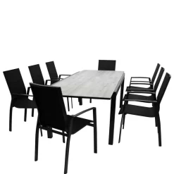 Wohnen Gartentisch und acht Armlehnenstühle - Facheto (neunteilig)