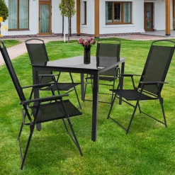 Gartentisch und Hochlehner Set - Kimbertas (fünfteilig)^Wohnen Discount