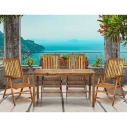 Wohnen Gartentisch und vier Klappstühle - Antigrus (fünfteilig)