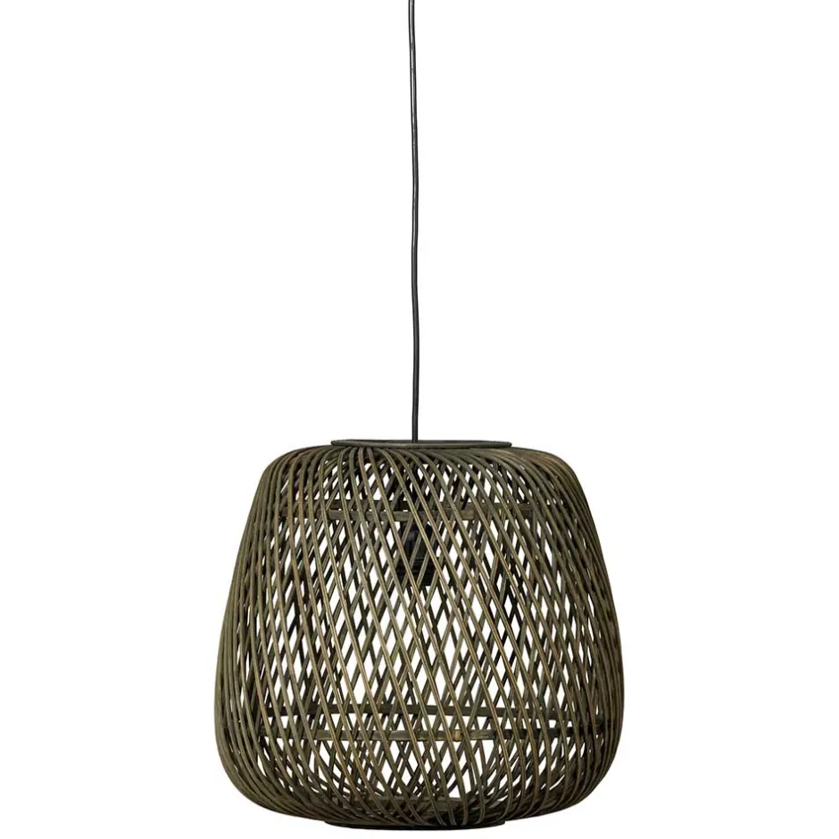 Wohnen Geflecht Hängeleuchte in Oliv Grün - Enzuena (2er Set)