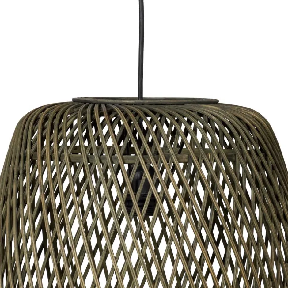 Wohnen Geflecht Hängeleuchte in Oliv Grün - Enzuena (2er Set)