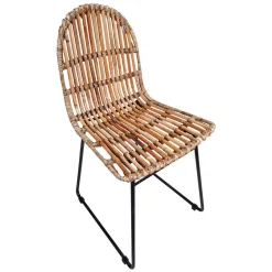 Wohnen Geflechtstuhl aus Rattan - Larcella (2er Set)