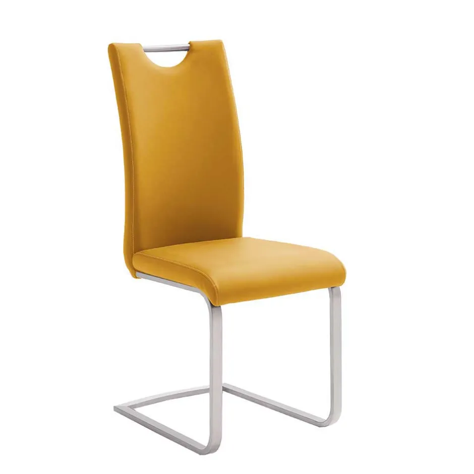 Gelbe Stühle für Esszimmer Carismata als Freischwinger (4er Set)^Wohnen