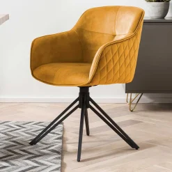 Wohnen Gelber Armlehnenstuhl mit Drehgestell - Bellatrix