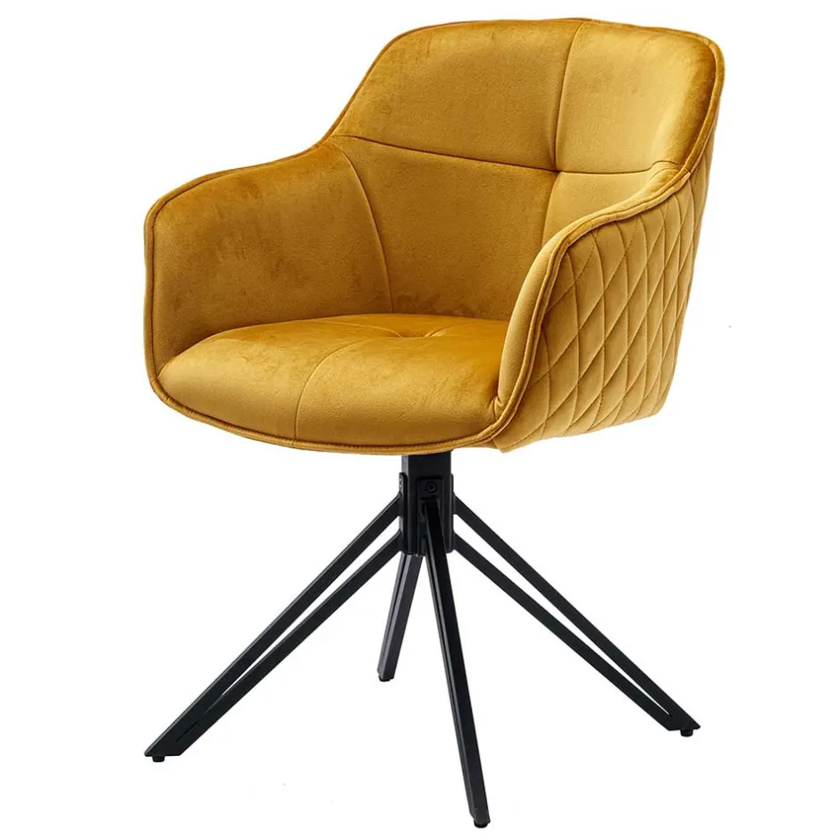 Wohnen Gelber Armlehnenstuhl mit Drehgestell - Bellatrix