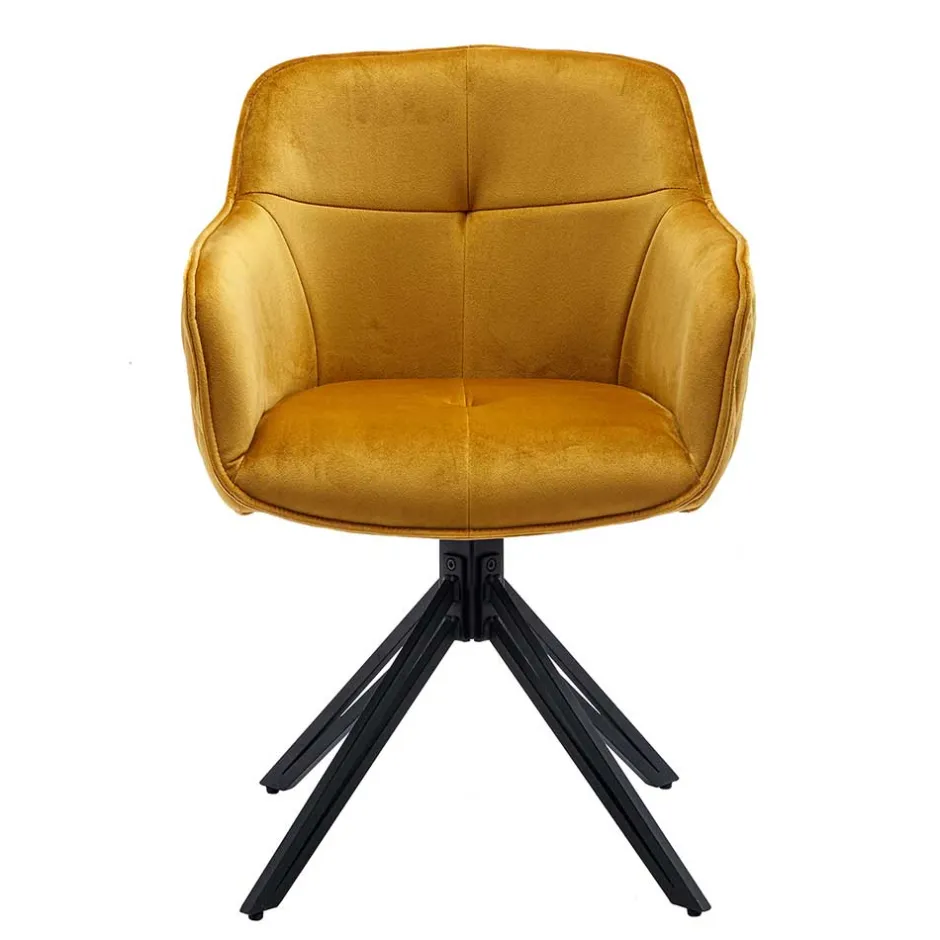 Wohnen Gelber Armlehnenstuhl mit Drehgestell - Bellatrix