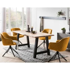 Wohnen Gelber Armlehnenstuhl mit Drehgestell - Bellatrix