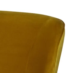 Gelbes Samt Sofa Mid Century Ramia mit Holzbeinen in Schwarz^Wohnen New