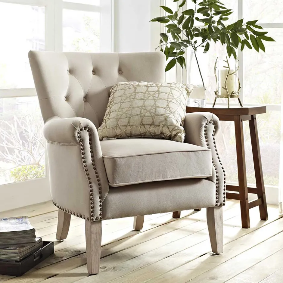 Wohnen Gemütlicher Polstersessel in Beige - Halolas