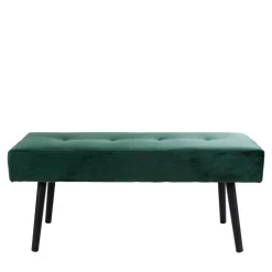 Wohnen Gepolsterte Samtbank in Dunkelgrün - Janluca