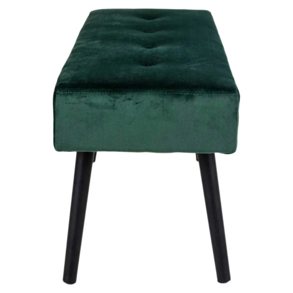 Wohnen Gepolsterte Samtbank in Dunkelgrün - Janluca