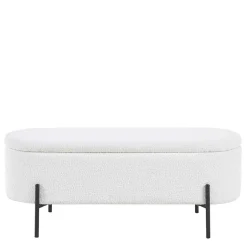 Wohnen Gepolsterte Sitzbank in Weiß Boucle - Miram