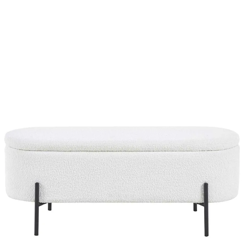 Wohnen Gepolsterte Sitzbank in Weiß Boucle - Miram
