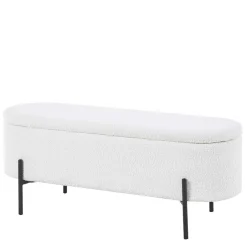 Wohnen Gepolsterte Sitzbank in Weiß Boucle - Miram