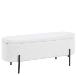 Wohnen Gepolsterte Sitzbank in Weiß Boucle - Miram