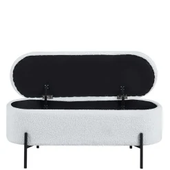 Wohnen Gepolsterte Sitzbank in Weiß Boucle - Miram