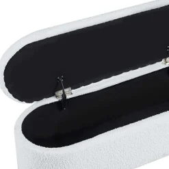 Wohnen Gepolsterte Sitzbank in Weiß Boucle - Miram