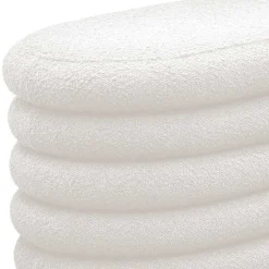 Wohnen Gepolsterte Truhenbank aus Boucle in Weiß - Duben