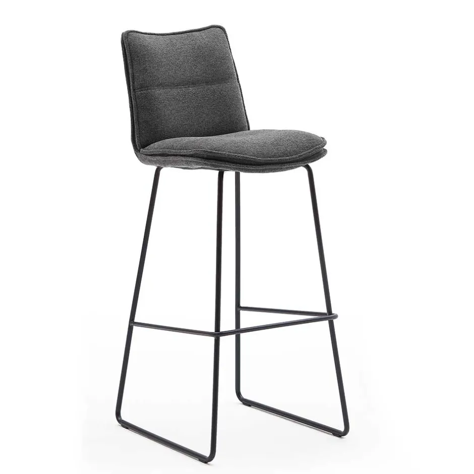 Wohnen Gepolsterter Barstuhl aus Chenille - Amelie (2er Set)